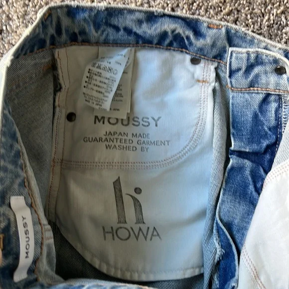 NWT: Moussy Jeans, Japan made, vintage wash, 100% cotton
